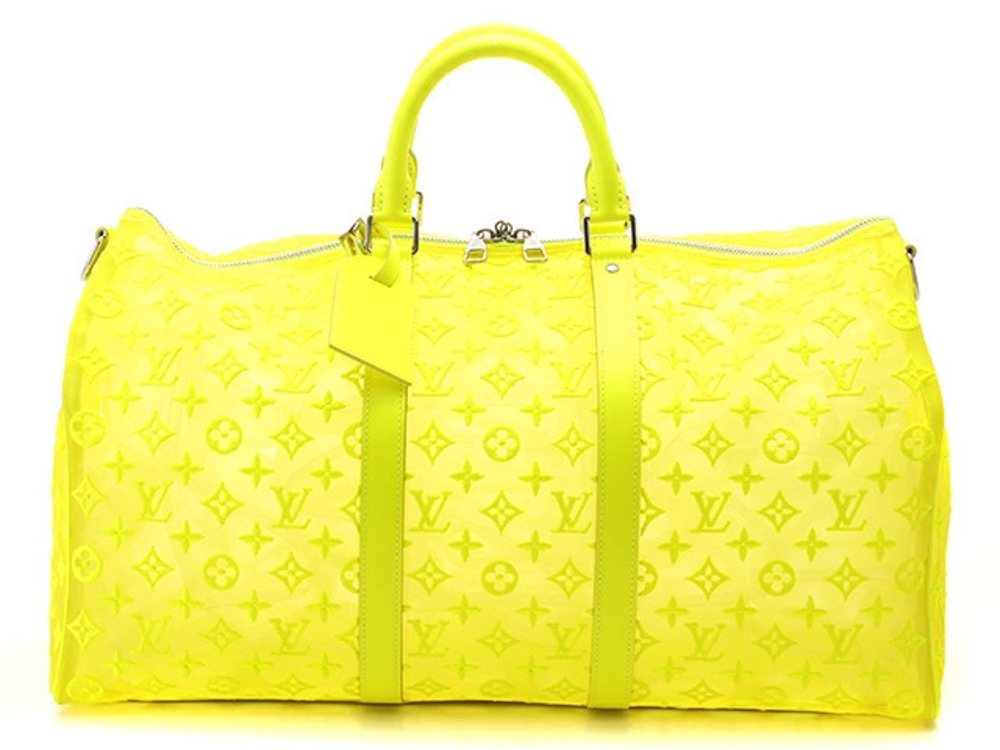 LOUIS VUITTON Keepall Bandouliere Boston Bag Monogram See through Yellow AH